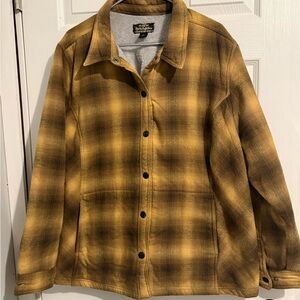 Woolrich Mustard Plaid Sherpa-Lined Utility Jacket
